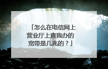 怎么在电信网上营业厅上查我办的宽带是几兆的？