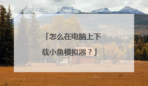 怎么在电脑上下载小鱼模拟器？