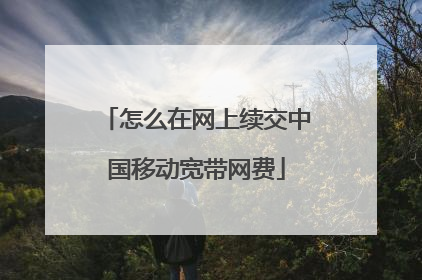 怎么在网上续交中国移动宽带网费