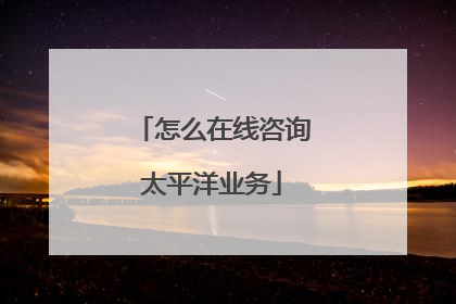 怎么在线咨询太平洋业务