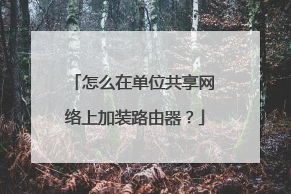 怎么在单位共享网络上加装路由器？