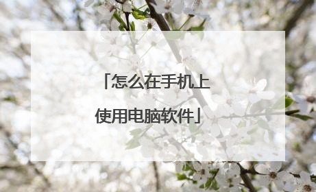 怎么在手机上使用电脑软件