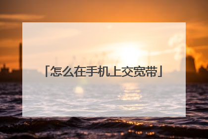 怎么在手机上交宽带