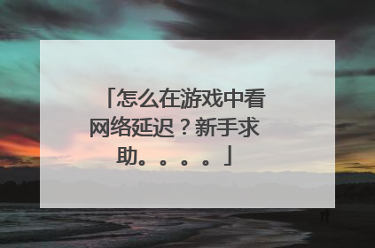 怎么在游戏中看网络延迟?新手求助。。。。