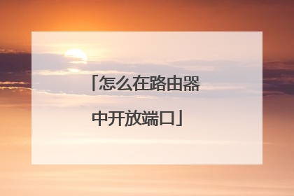 怎么在路由器中开放端口