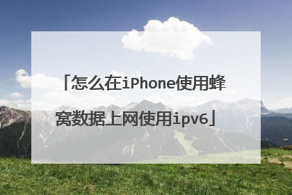 怎么在iPhone使用蜂窝数据上网使用ipv6