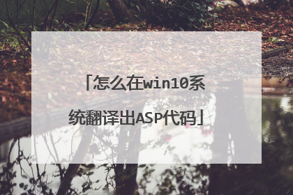 怎么在win10系统翻译出ASP代码
