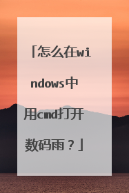 怎么在windows中用cmd打开数码雨?