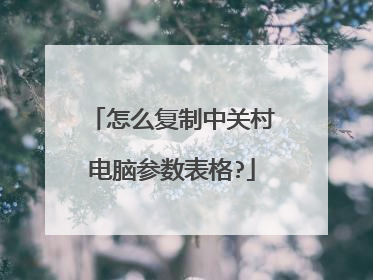 怎么复制中关村电脑参数表格?