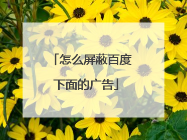 怎么屏蔽百度下面的广告