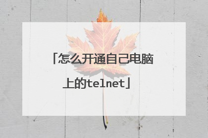 怎么开通自己电脑上的telnet