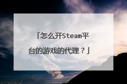 怎么开Steam平台的游戏的代理?