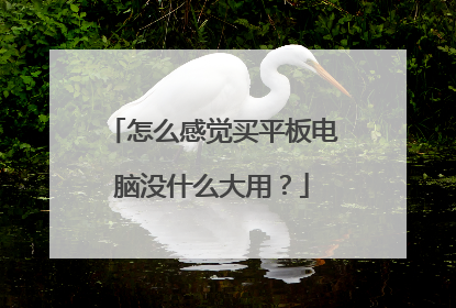 怎么感觉买平板电脑没什么大用？