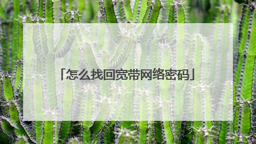 怎么找回宽带网络密码