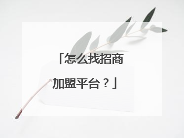 怎么找招商加盟平台？