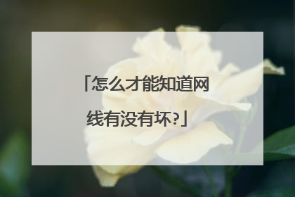 怎么才能知道网线有没有坏?