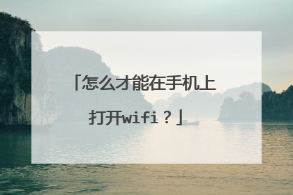 怎么才能在手机上打开wifi？
