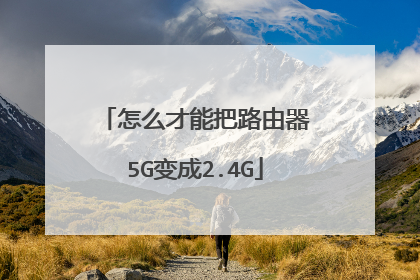 怎么才能把路由器5G变成2.4G