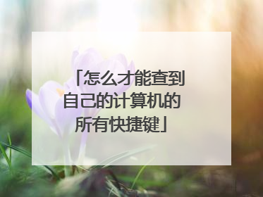 怎么才能查到自己的计算机的所有快捷键