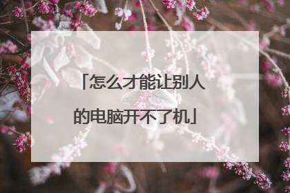 怎么才能让别人的电脑开不了机