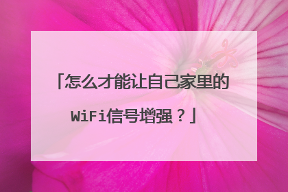 怎么才能让自己家里的WiFi信号增强？