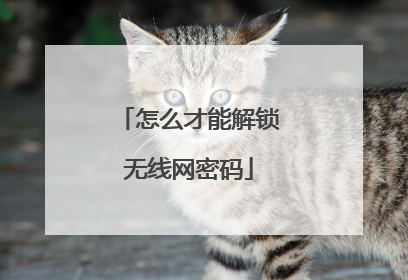 怎么才能解锁无线网密码