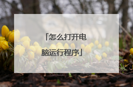 怎么打开电脑运行程序