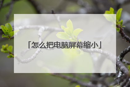 怎么把电脑屏幕缩小