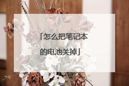 怎么把笔记本的电池关掉