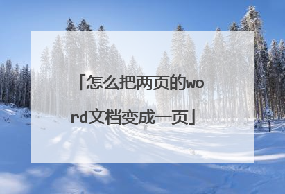 怎么把两页的word文档变成一页