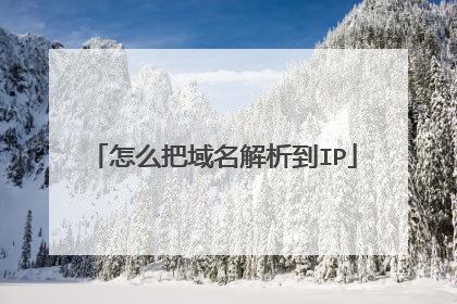 怎么把域名解析到IP