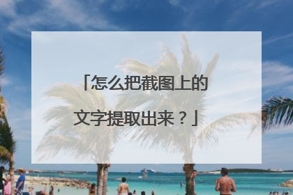怎么把截图上的文字提取出来?