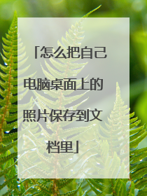 怎么把自己电脑桌面上的照片保存到文档里