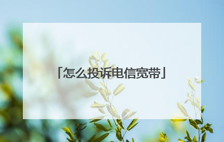 怎么投诉电信宽带