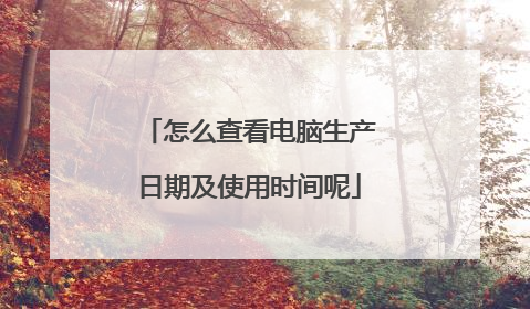 怎么查看电脑生产日期及使用时间呢