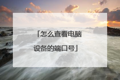 怎么查看电脑设备的端口号