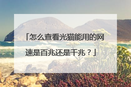 怎么查看光猫能用的网速是百兆还是千兆？