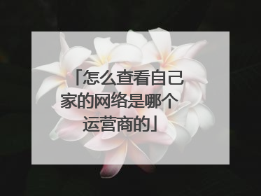 怎么查看自己家的网络是哪个运营商的