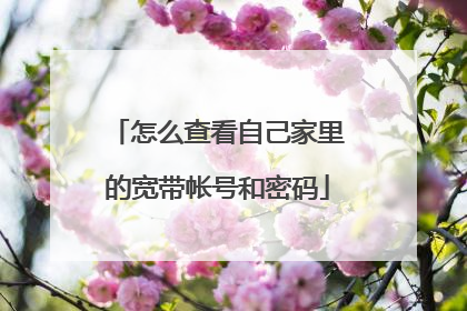 怎么查看自己家里的宽带帐号和密码
