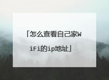 怎么查看自己家WiFi的ip地址