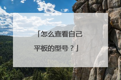 怎么查看自己平板的型号?