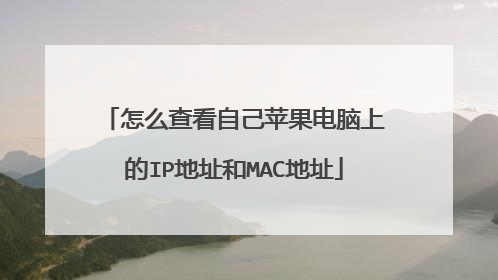 怎么查看自己苹果电脑上的IP地址和MAC地址