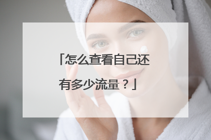 怎么查看自己还有多少流量？