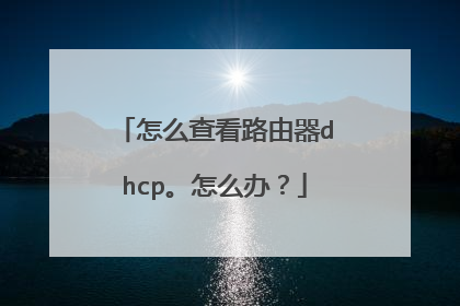 怎么查看路由器dhcp。怎么办？