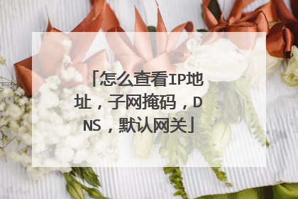 怎么查看IP地址，子网掩码，DNS，默认网关