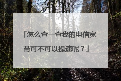怎么查一查我的电信宽带可不可以提速呢?
