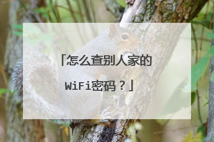 怎么查别人家的WiFi密码？