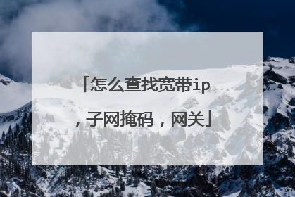 怎么查找宽带ip，子网掩码，网关