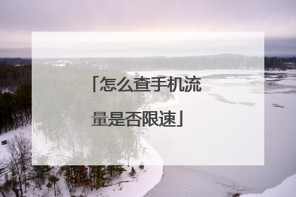 怎么查手机流量是否限速