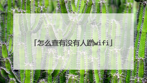 怎么查有没有人蹭wifi